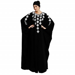 Designer Dubai kaftan abaya with embroidery work- Black Designer Dubai kaftan abaya with embroidery work- Black